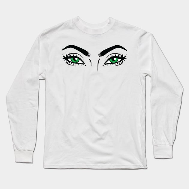 anime green eyes Long Sleeve T-Shirt by medo art 1